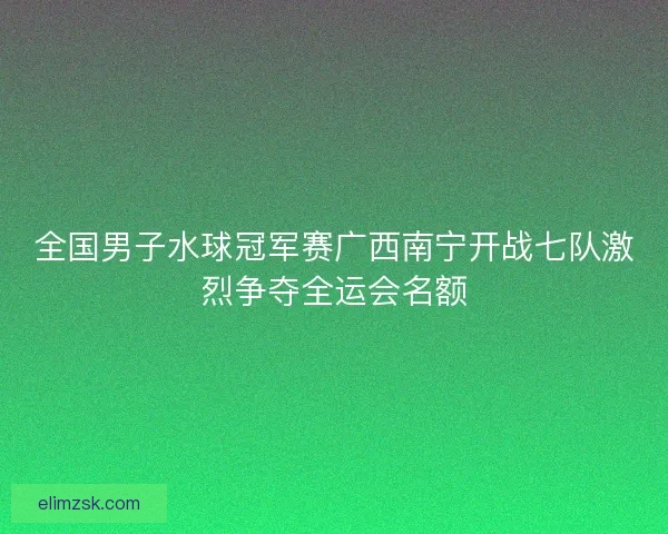 全国男子水球冠军赛广西南宁开战七队激烈争夺全运会名额