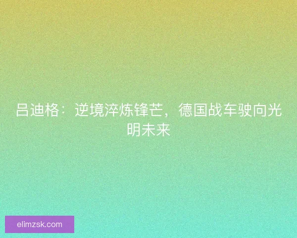 吕迪格：逆境淬炼锋芒，德国战车驶向光明未来