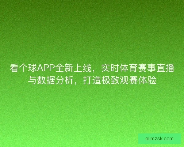 看个球APP全新上线，实时体育赛事直播与数据分析，打造极致观赛体验